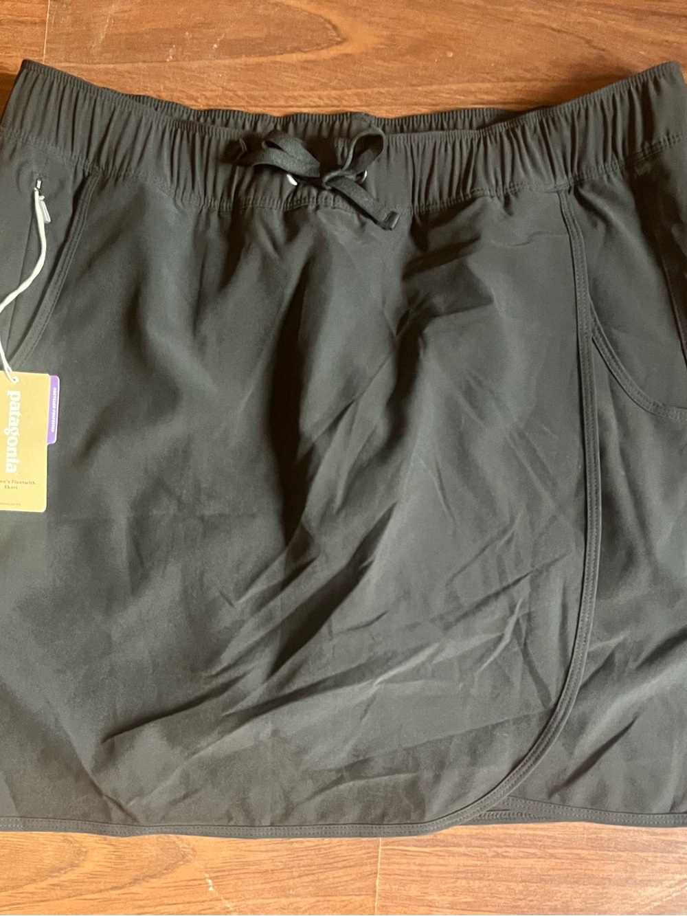 Patagonia Black Active Mini Skort with Drawstring Waist, NWT